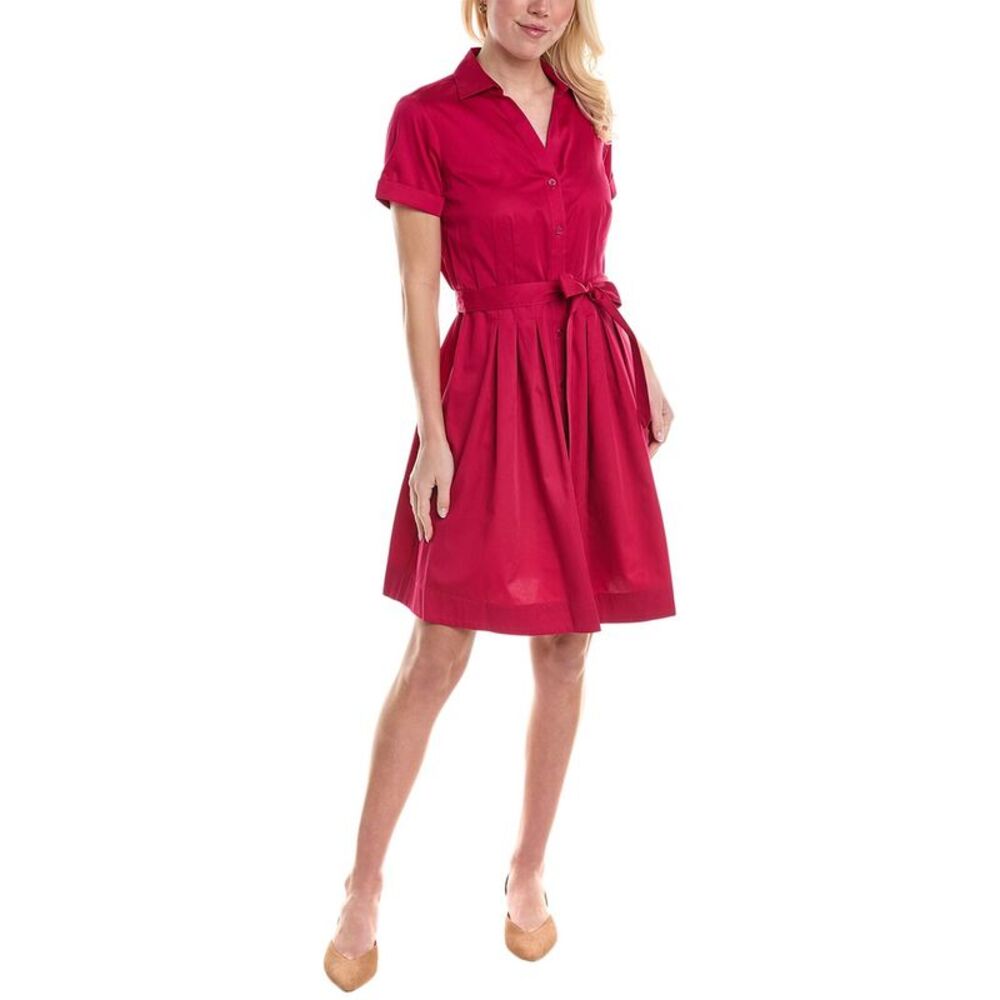 Brooks Brothers Magenta Cotton Shirt Dress 10